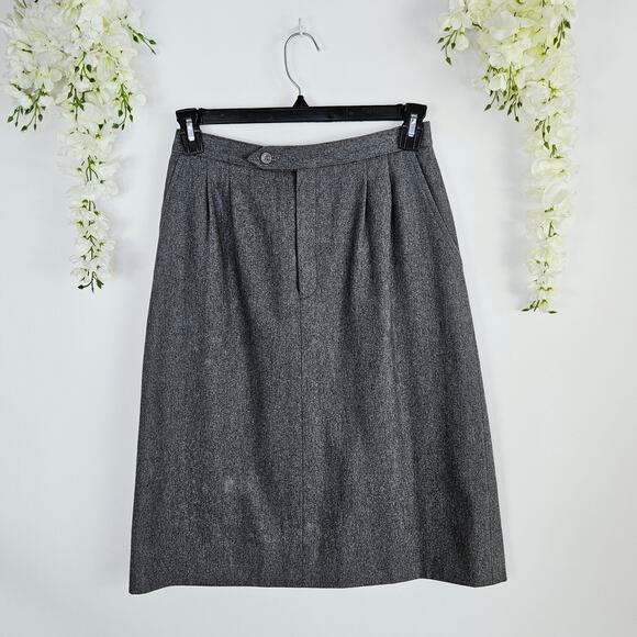 Jordache Dresses & Skirts - Jordache 90s Y2K Wool Blend Midi Skirt Size 12 Gray Dark Academia Career Vintage
